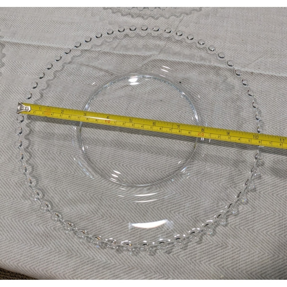 Set of 4 Imperial Glass Candlewick Dinner Plates Beaded Edge 10'' - Picture 3 of 4